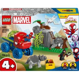 LEGO Spidey 11199: Equipa Spidey com Veículo Dinossauro Todo-o-Terreno em ação