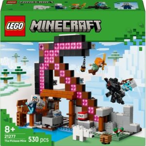 LEGO Minecraft 21277 A Mina Picareta: Set completo com figuras e ambiente de ação explosiva.