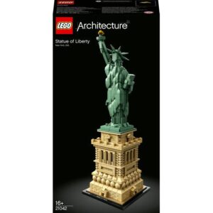 LEGO Architecture 21042 Estátua da Liberdade montada, com detalhes da tocha e coroa