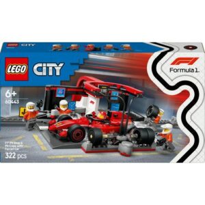 LEGO City 60443 - Boxe de Fórmula 1®  e Equipa da Boxe com Carro da Ferrari